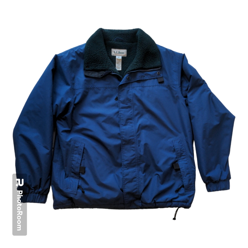 Vintage LL Bean Sherpa Lined Jacket Men's L Tall Blue OCQ34